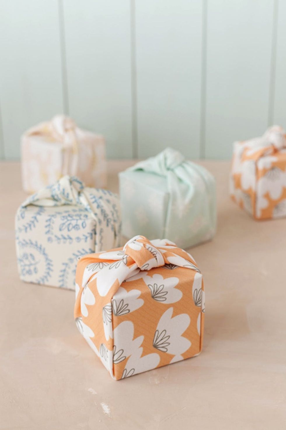 Fabric-Wrapped Gifts Holiday Decor