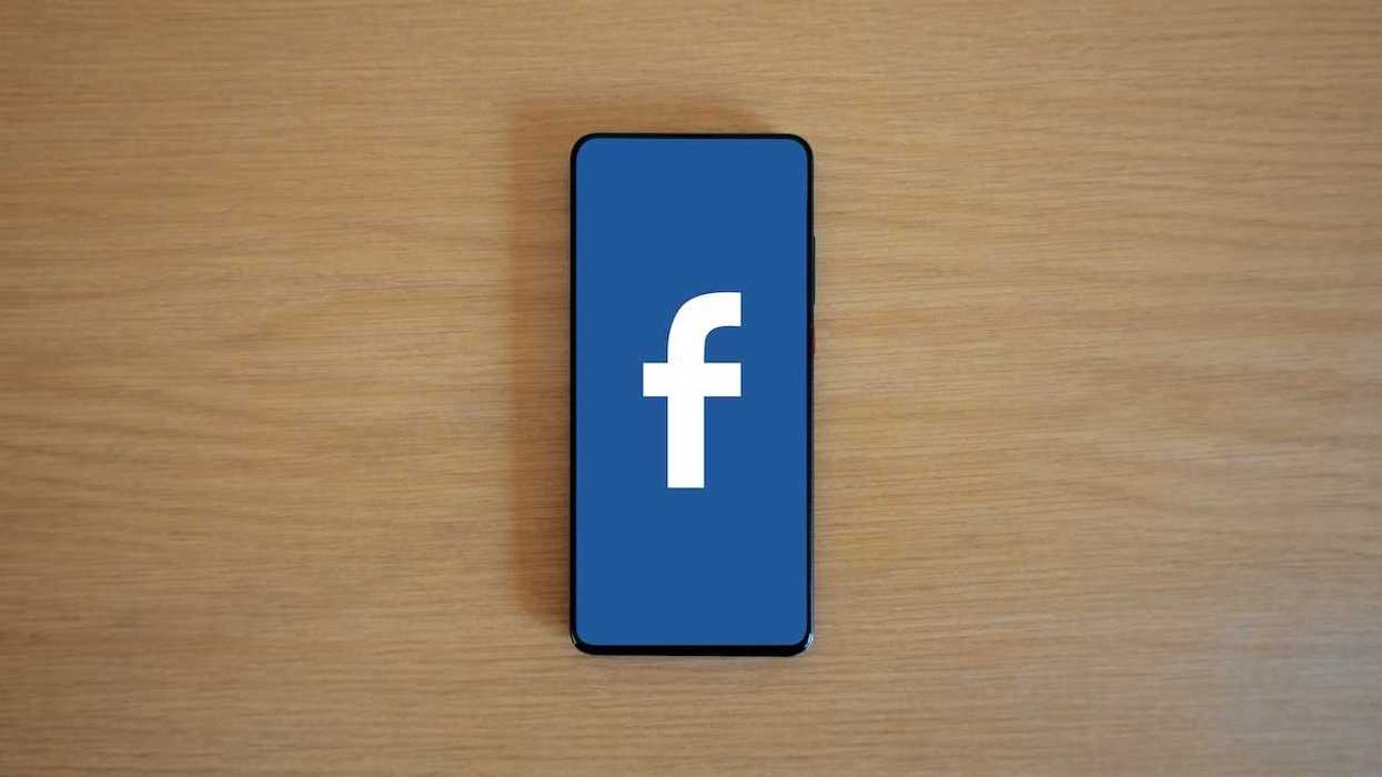 facebook logo on an iphone