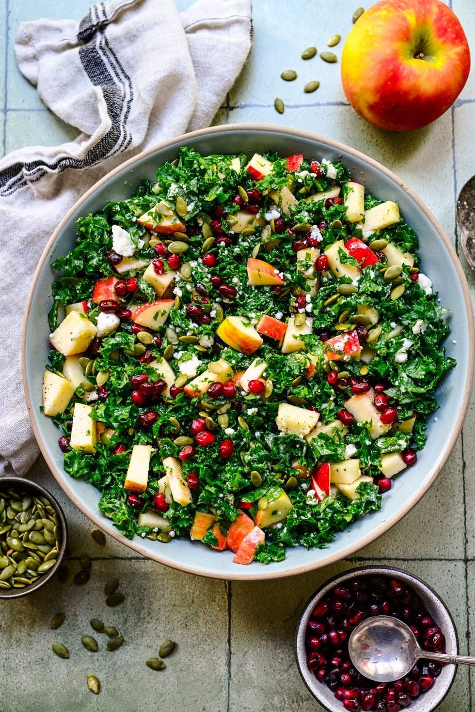 Fall Kale Salad with Apple Cider Vinaigrette