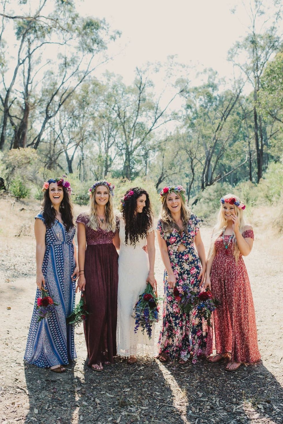 fall trends - floral bridesmaid dresses