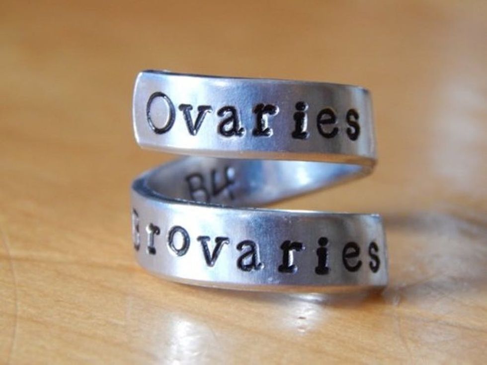 Family House Stampin 'Ovaries Before Brovaries' Leslie Knope Inspired Ring