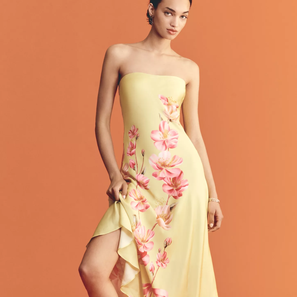 Farm Rio x Anthropologie Strapless Printed Midi Slip Dress