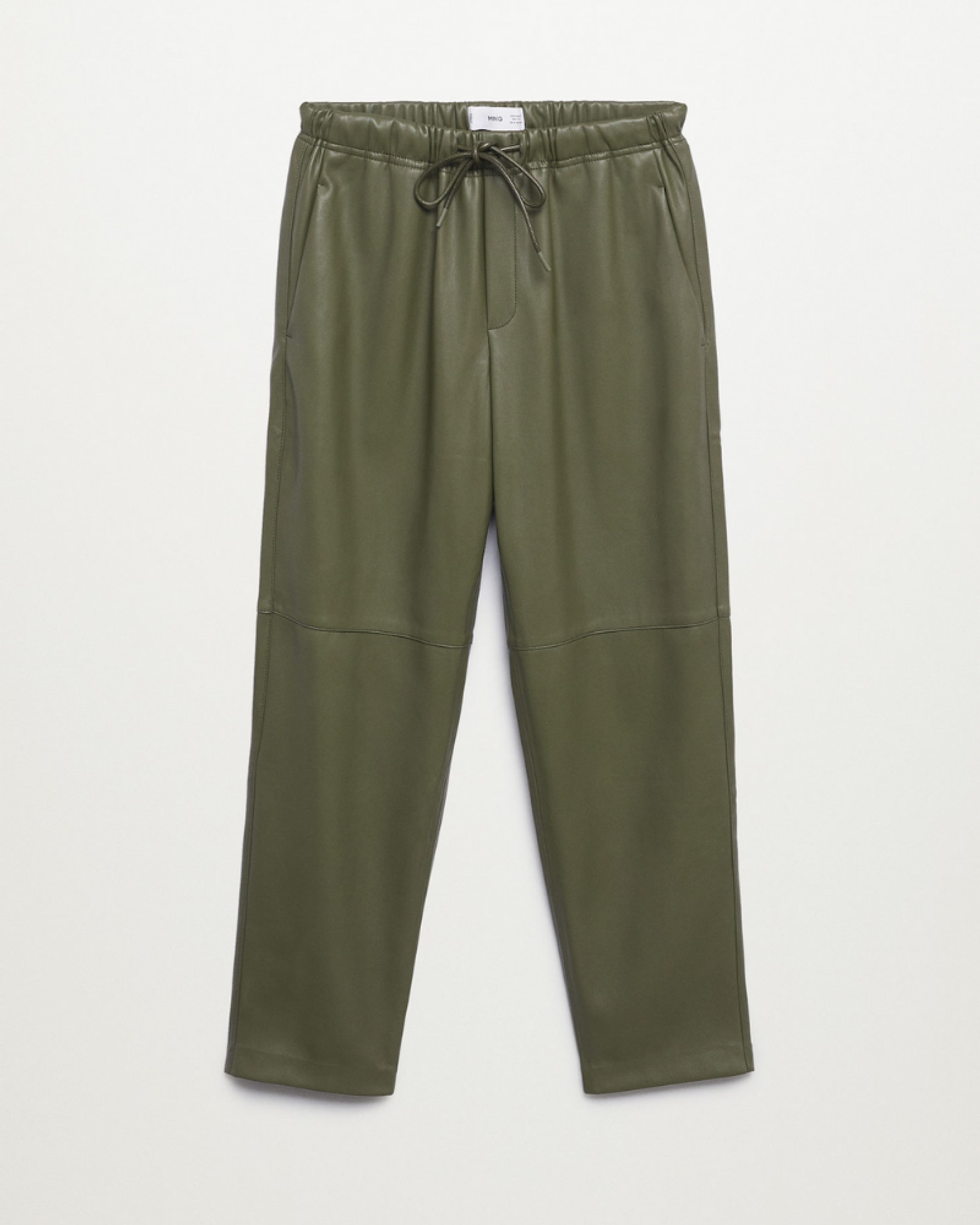 Faux leather trousers