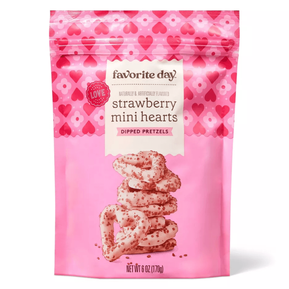 Favorite Day Pink Strawberry Heart-Shaped Pretzels