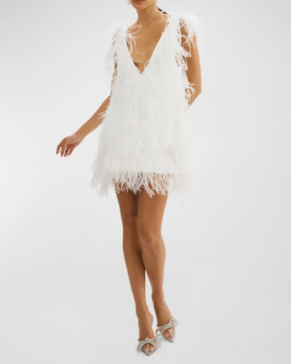 feather mini dress