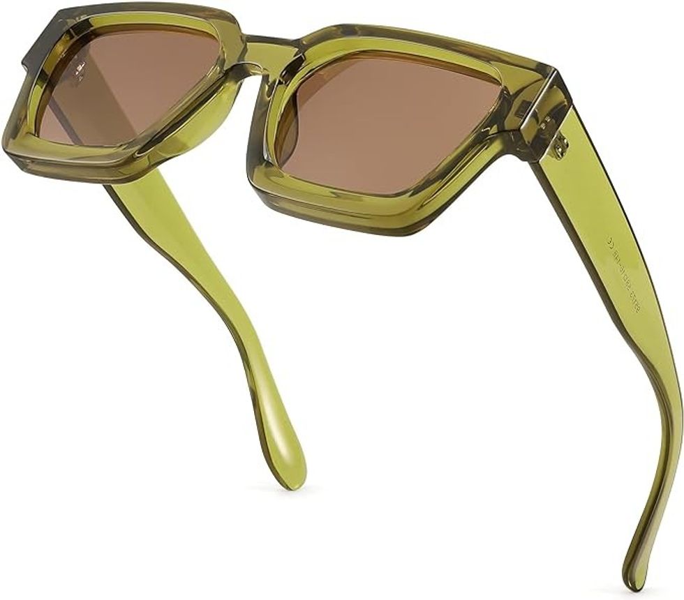 FEISEDY Retro 90s Square Sunglasses for Women
