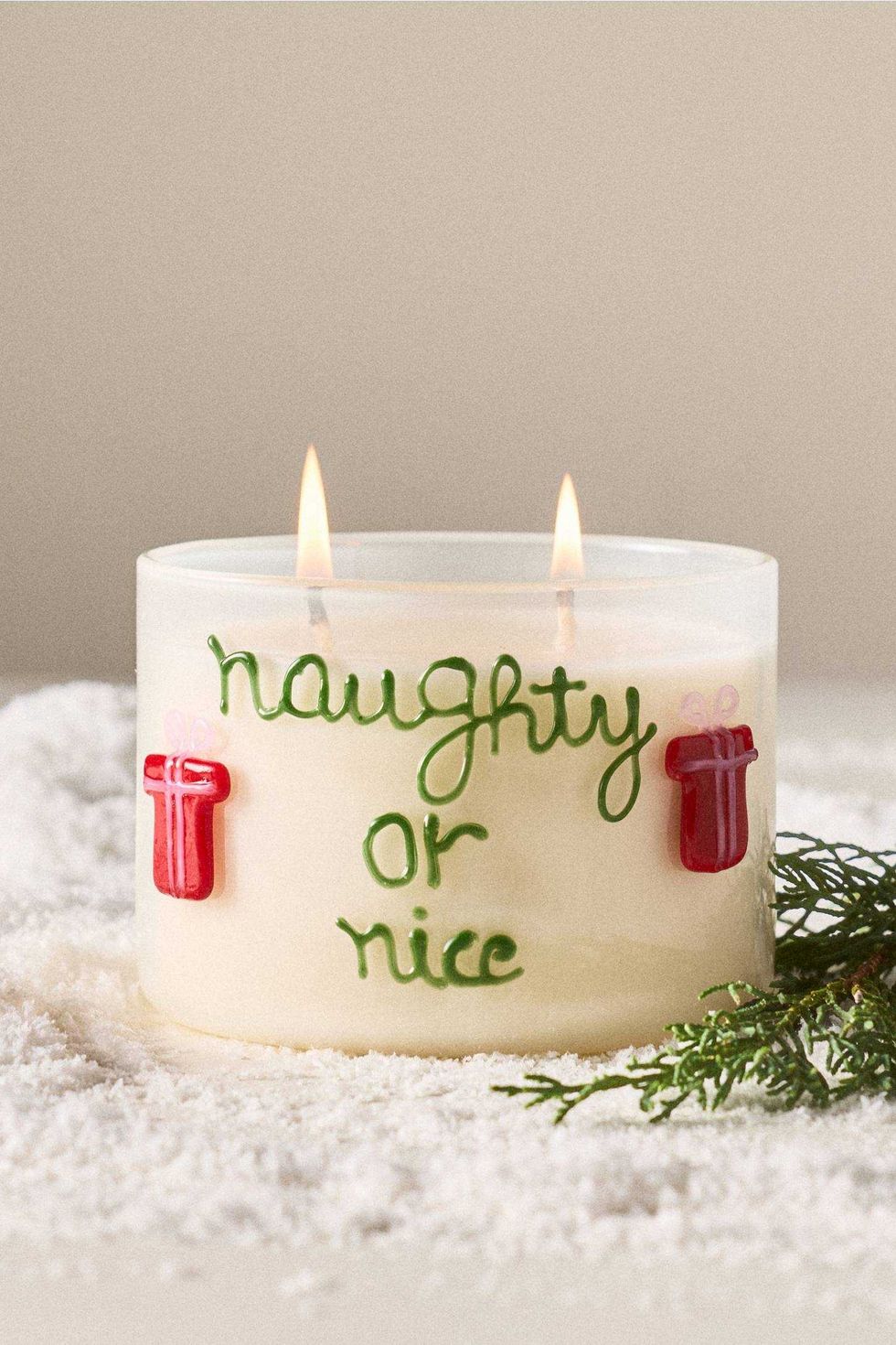 Festive Notes Naughty Or Nice Wonderland Glass Candle
