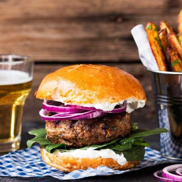 Feta-Stuffed Lamb Burgers