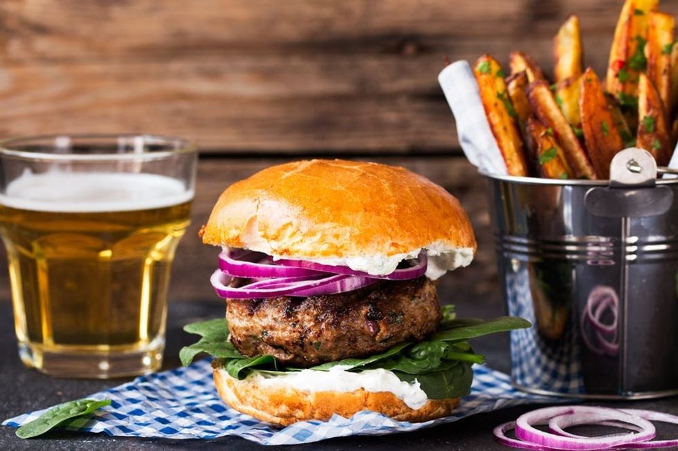 Feta-Stuffed Lamb Burgers