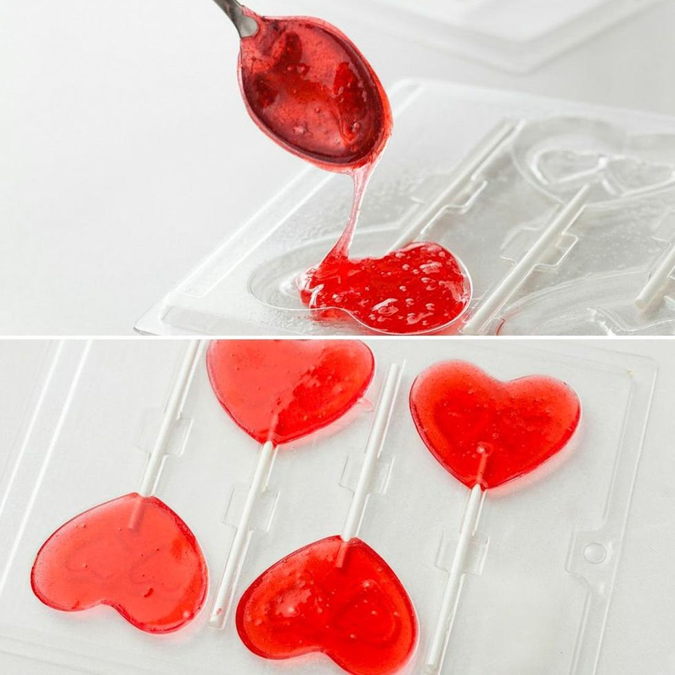 fill the heart molds with the mixture