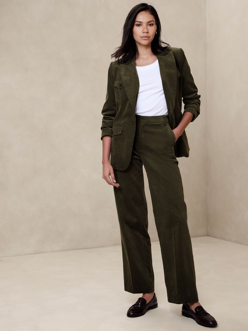 Fine-Wale\u00a0Corduroy\u00a0Straight Trouser