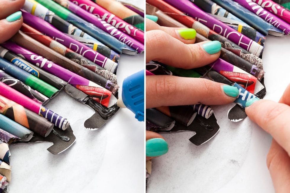 finish up the details of the magazine wall art