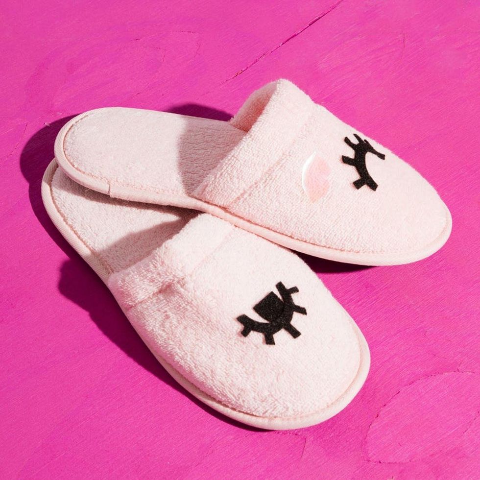 finished product on diy slippers