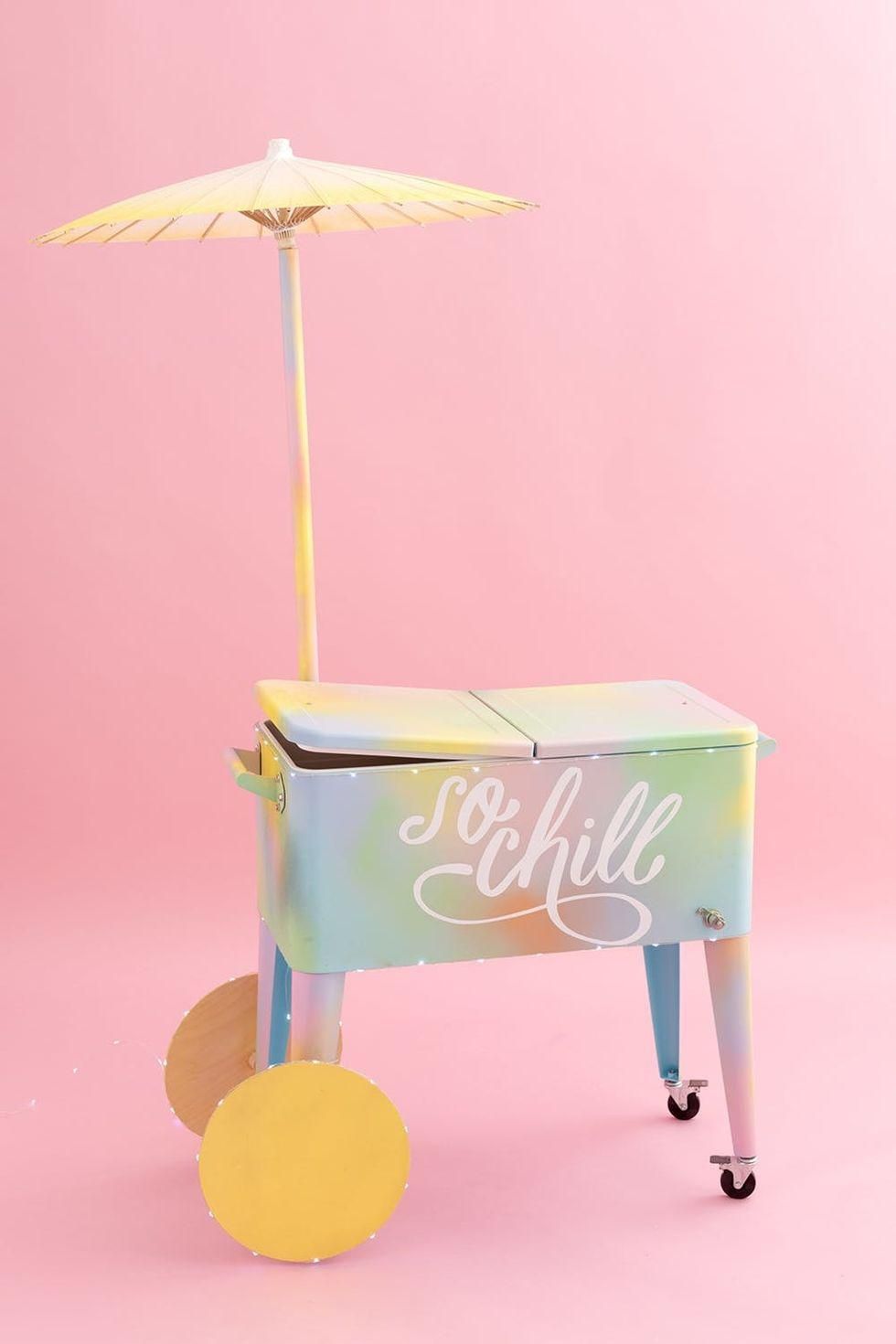 finished rainbow DIY Ice Cream Cart