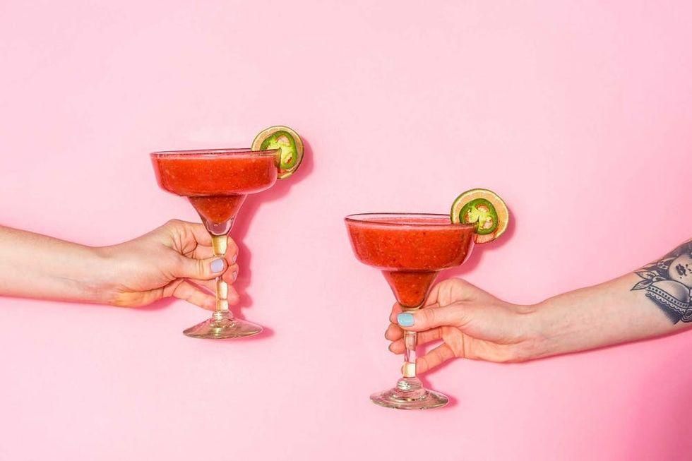 finished strawberry jalapeno margaritas