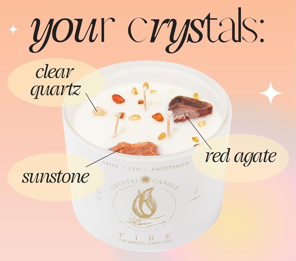 Fire Sign Healing Crystal Candle aries birthday gifts