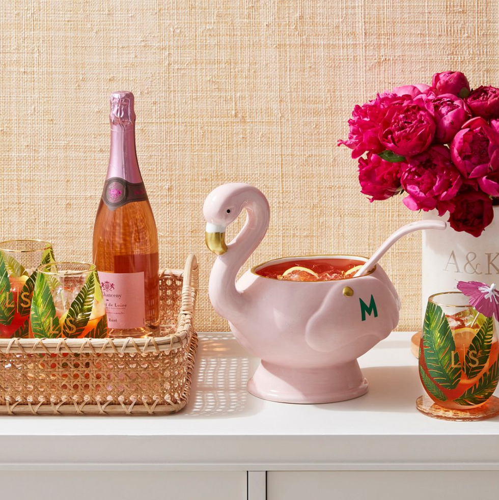 flamingo punch bowl