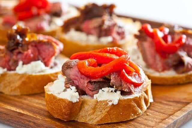 Flank Steak With Goat Cheese on Toast recipe