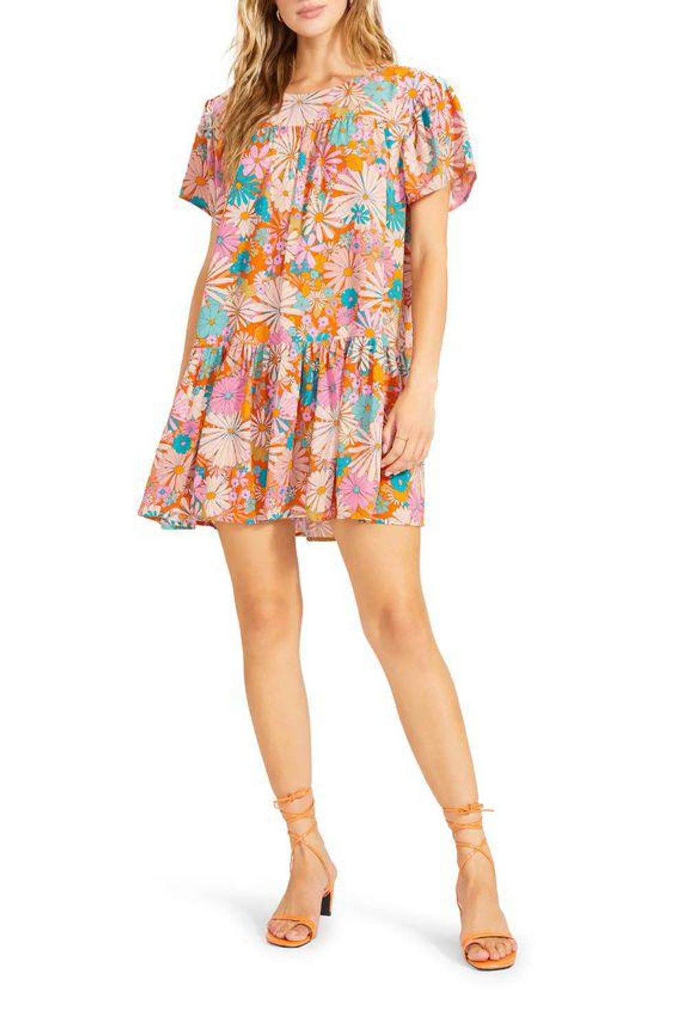 floral 60s inspired spring dress nordstrom bb dakota steve madden