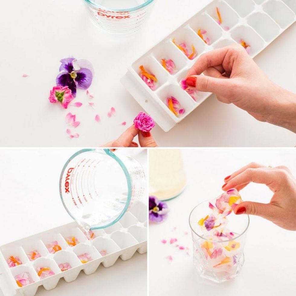 floral ice cubes