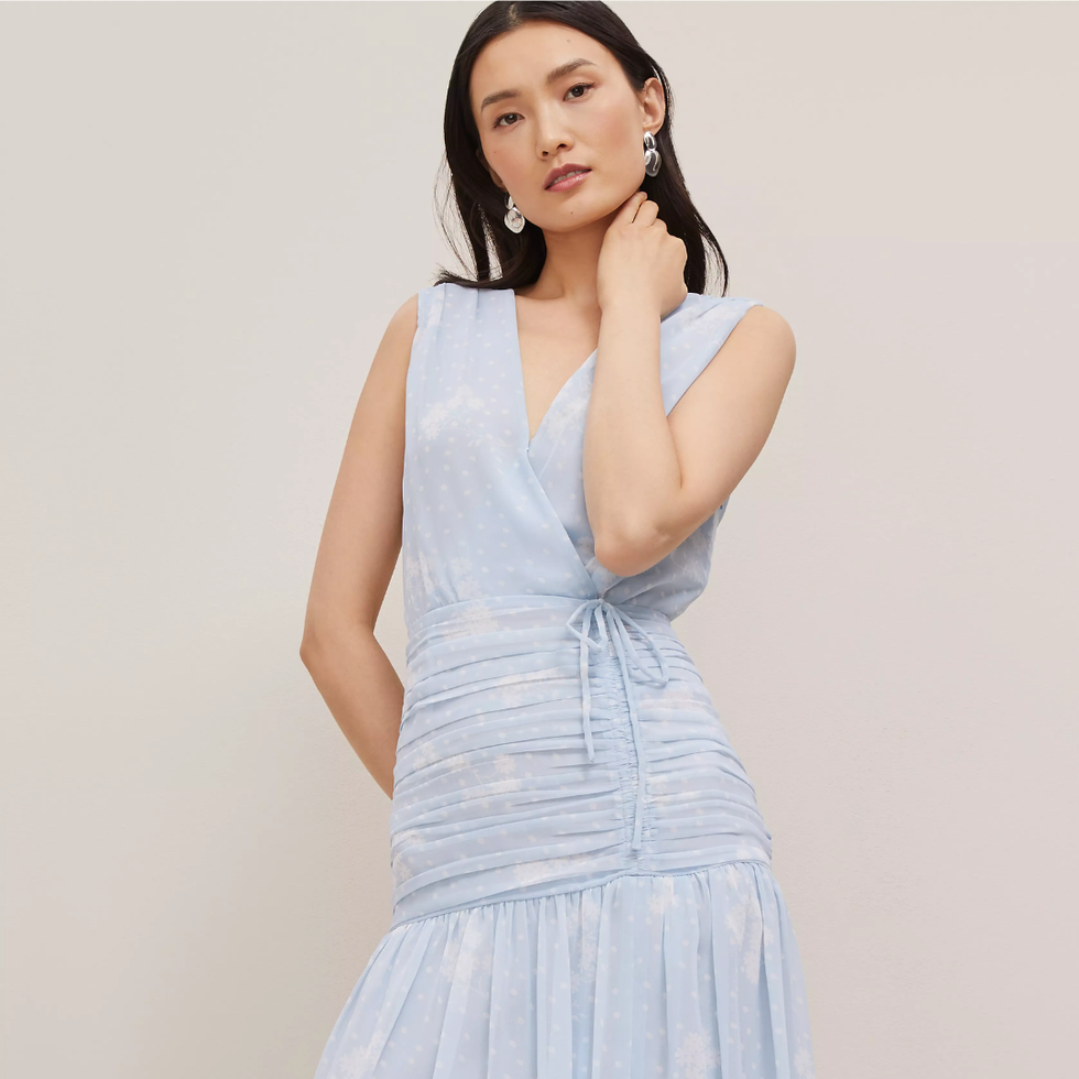 Floral Ruched Tie Dress