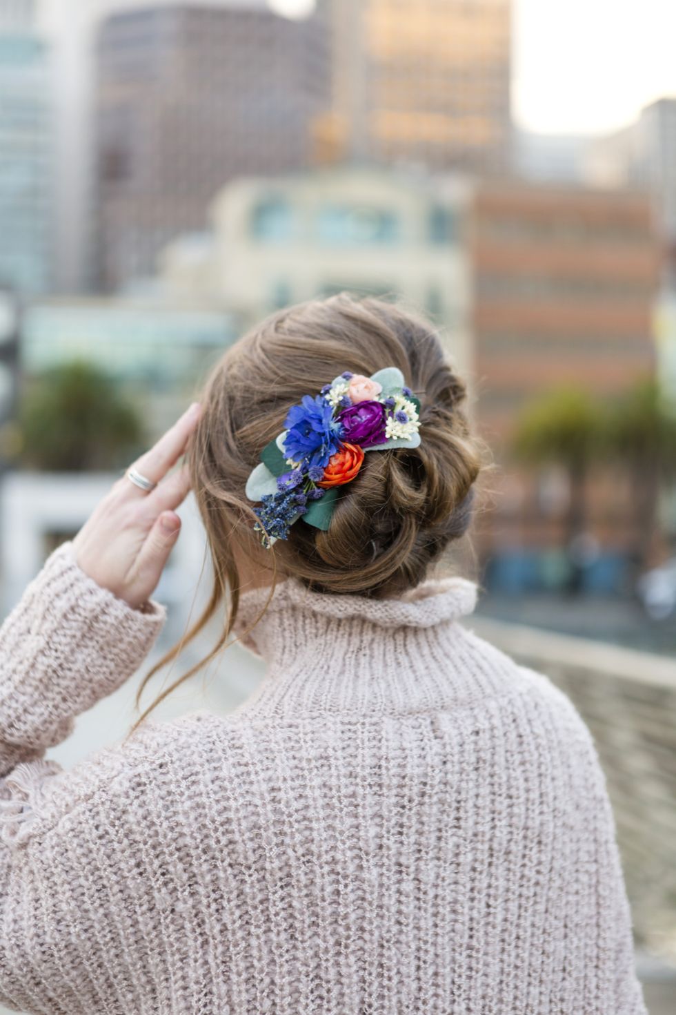 flower hair clip Hairstyles That Keep Hair Out Of Face