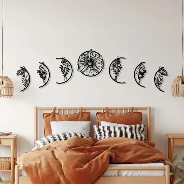 Buy Neutral Hues Of Sun And Moon Wall Frame - Set Of 6 (Rectangle