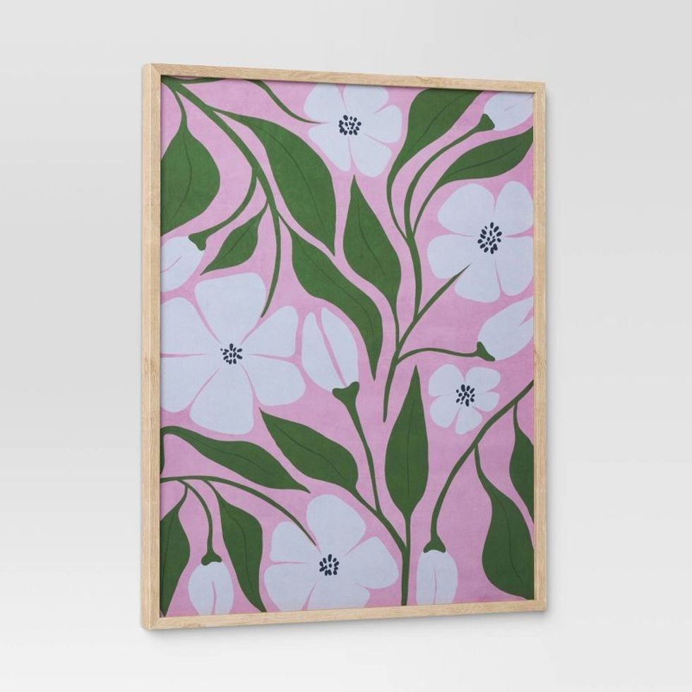 Flower Print Framed Dorm Wall Art