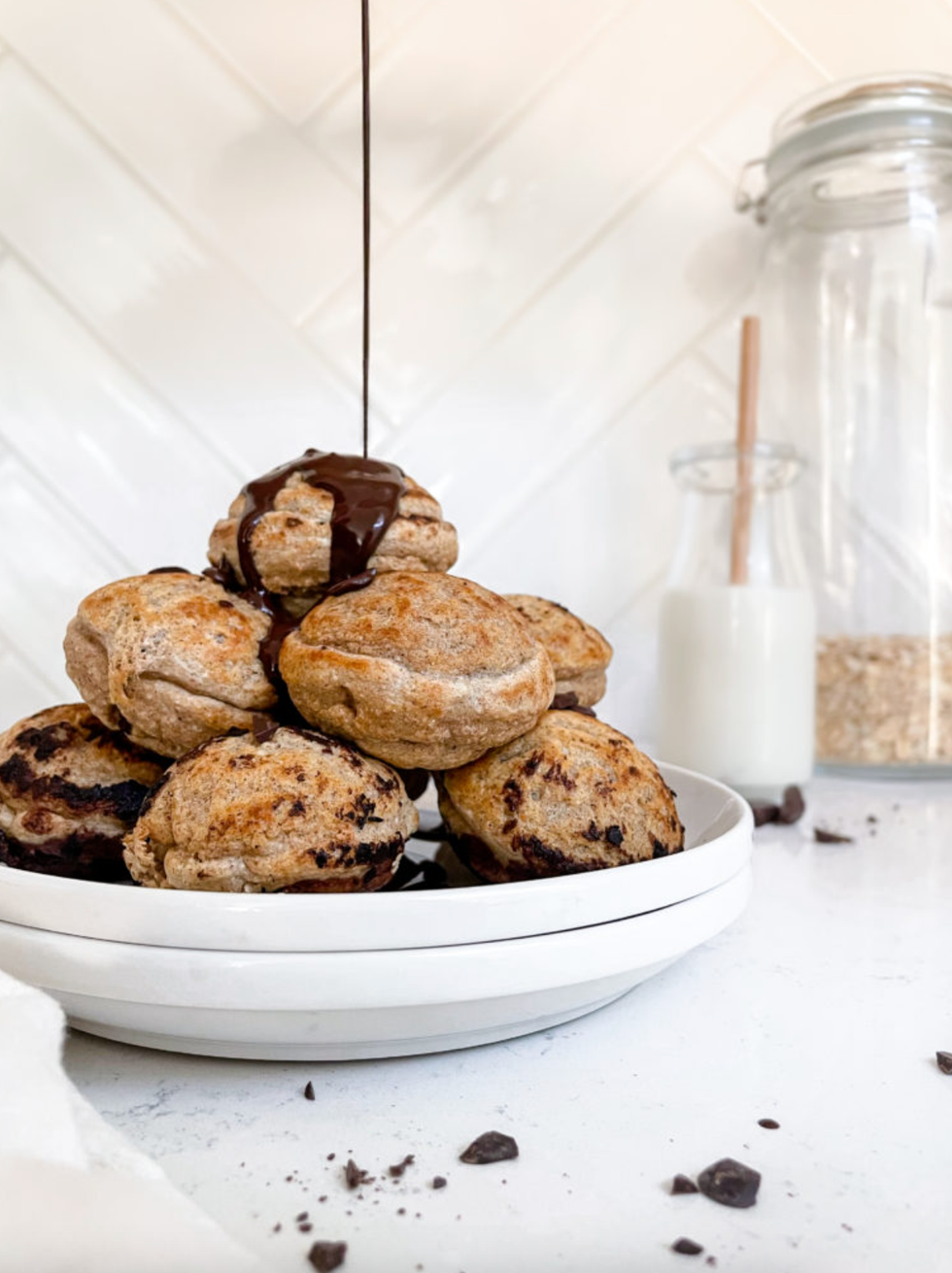 Fluffy Chocolate Stuffed Danish Ebelskivers