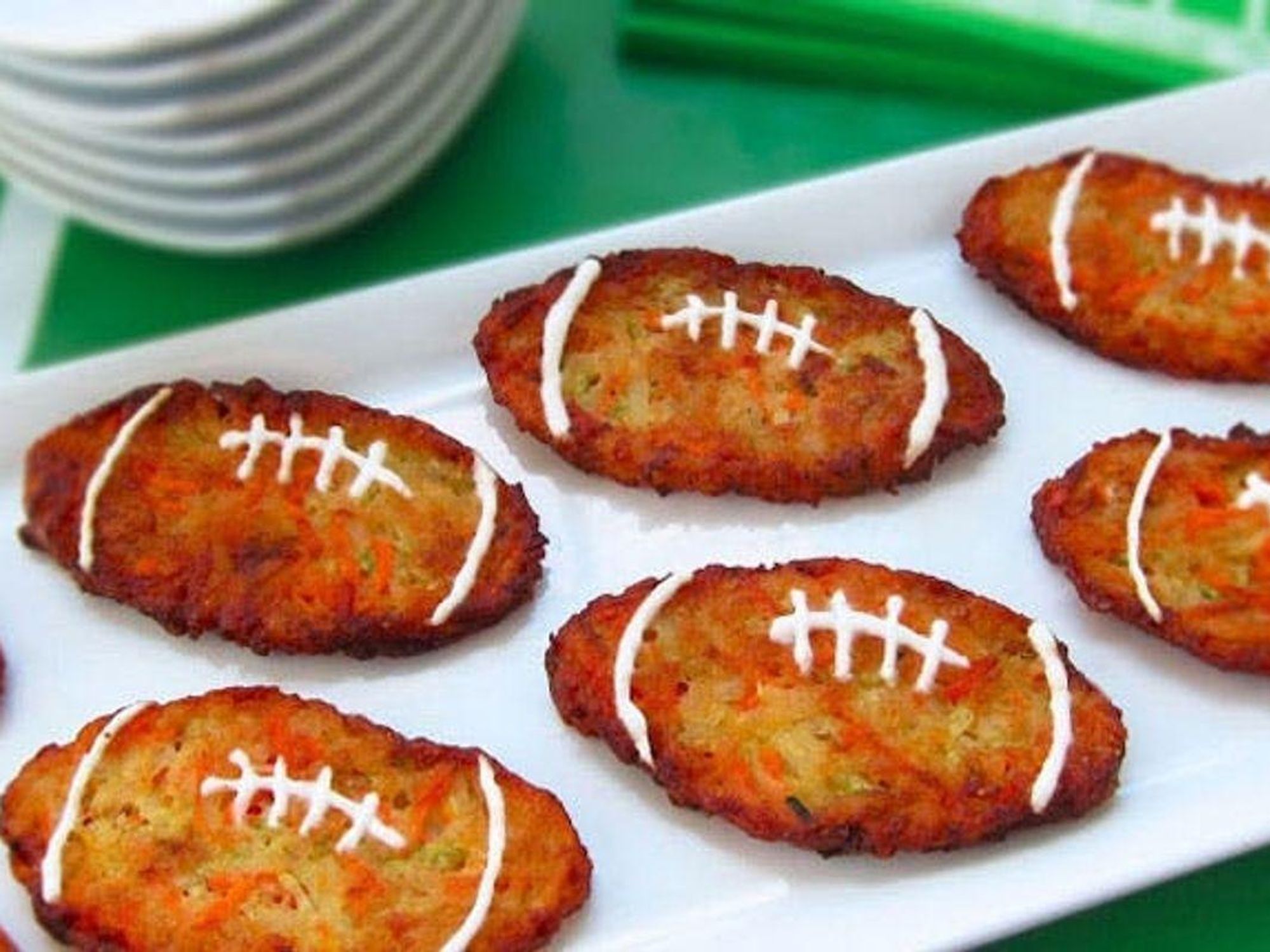 Football-Shaped Zucchini Fritters