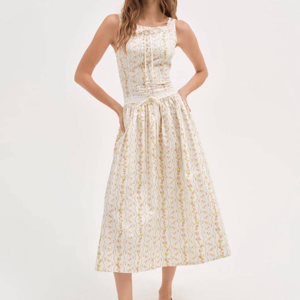 For Love & Lemons Brigitta Floral Midi Dress