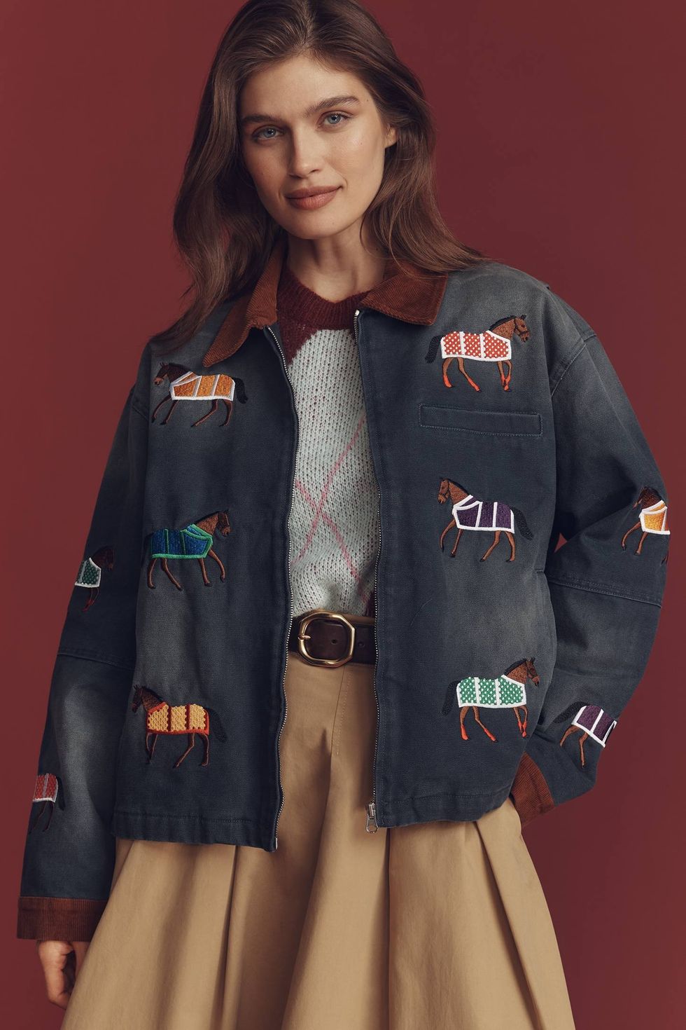 FOUND Lariat Horse Embroidery Jacket