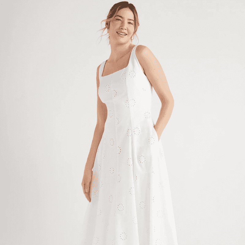 lace white dress Long White Floral-Lace Formal Dress with Open Back White/White / 6