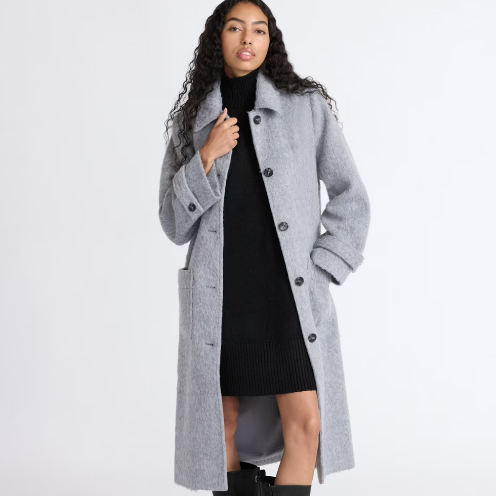 Free Assembly Long Wool Blend Coat
