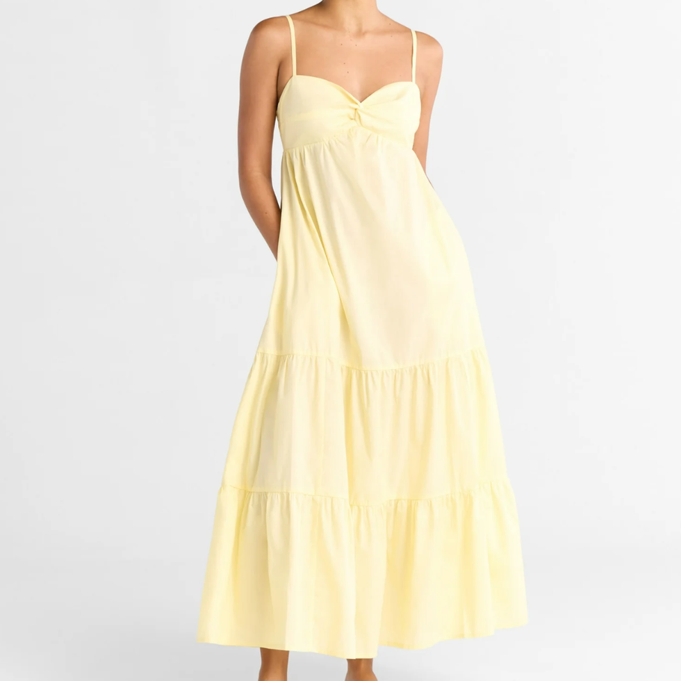 Free Assembly Twist Front Cotton Maxi Dress