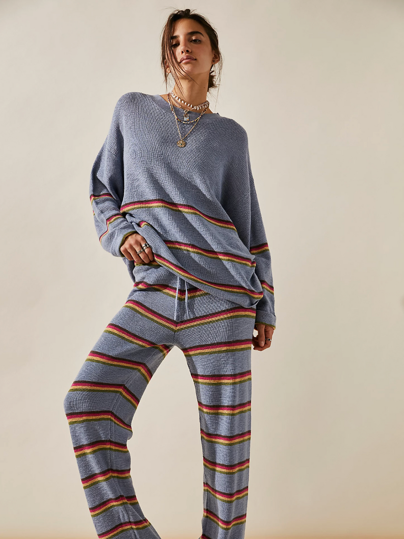 Heather Grey Pajama Set - Ribbed Knit Pajamas - Two-Piece PJ Set - Lulus