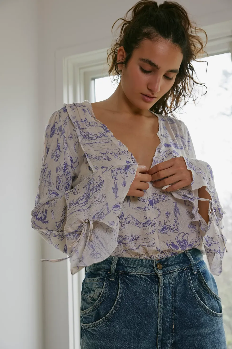 Free People Everything's Rosie Flare Sleeve