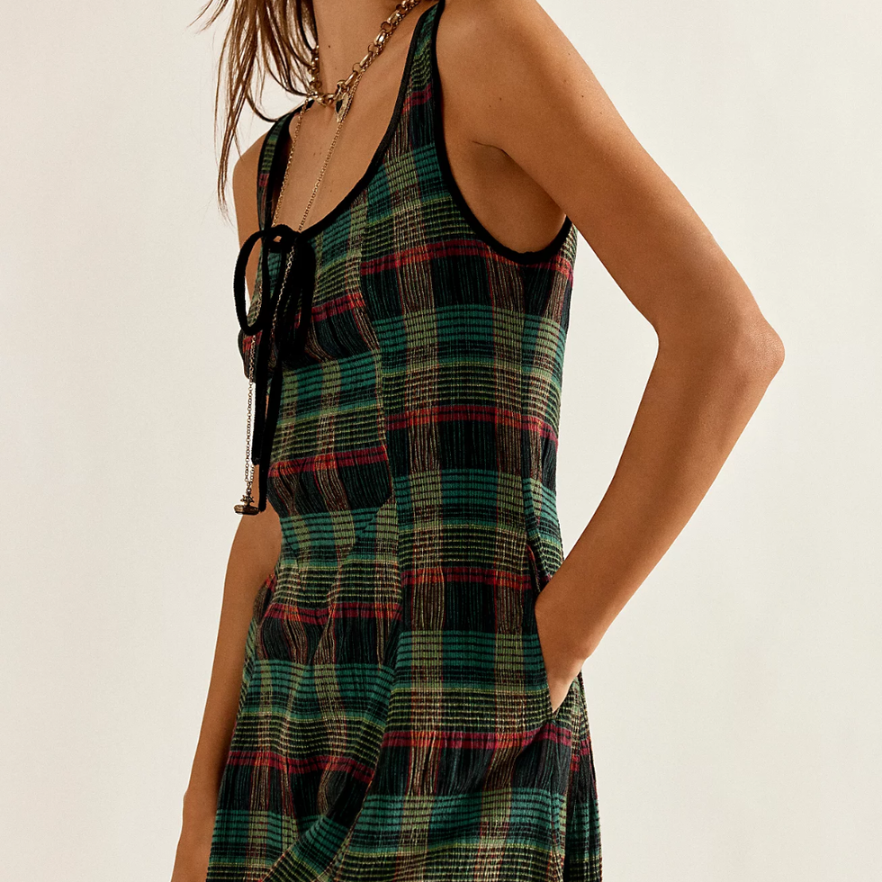 Free People Freya Plaid Midi Dress