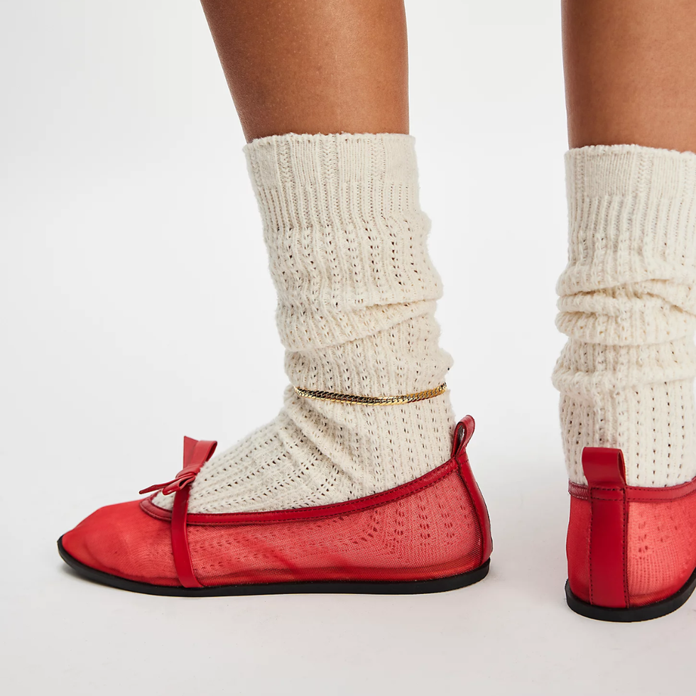 Free People Mesh Mania Bow Flats