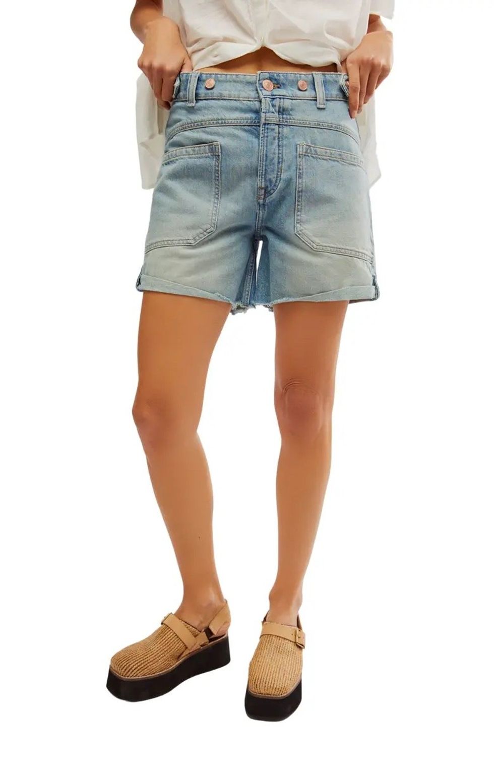 Free People Palmer Cuffed Denim Shorts