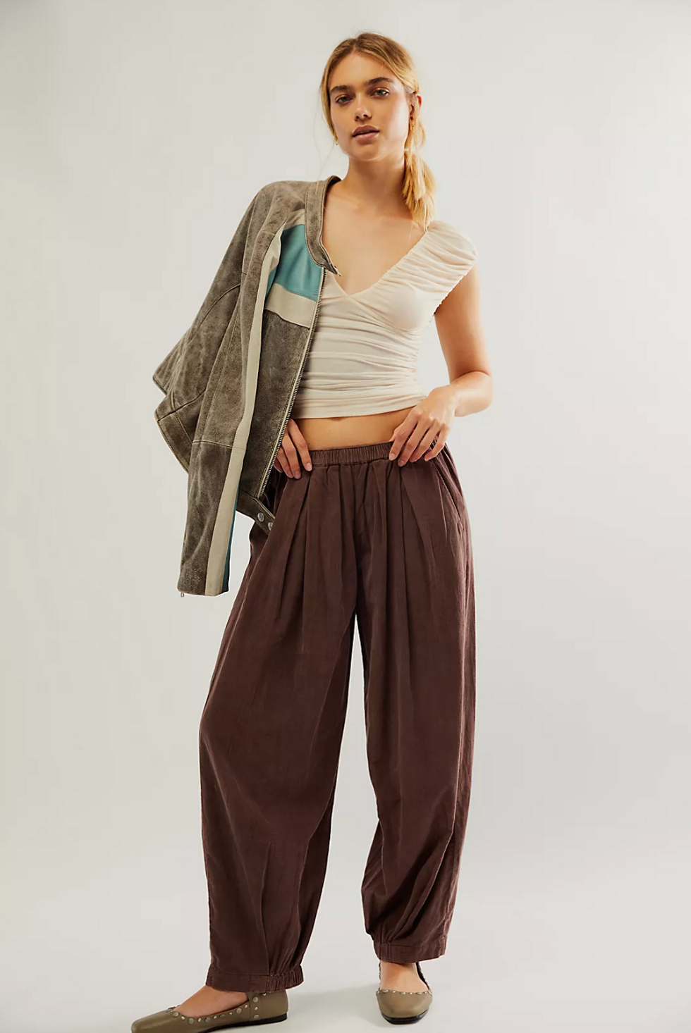 Free People To The Sky Cord Parachute Pants