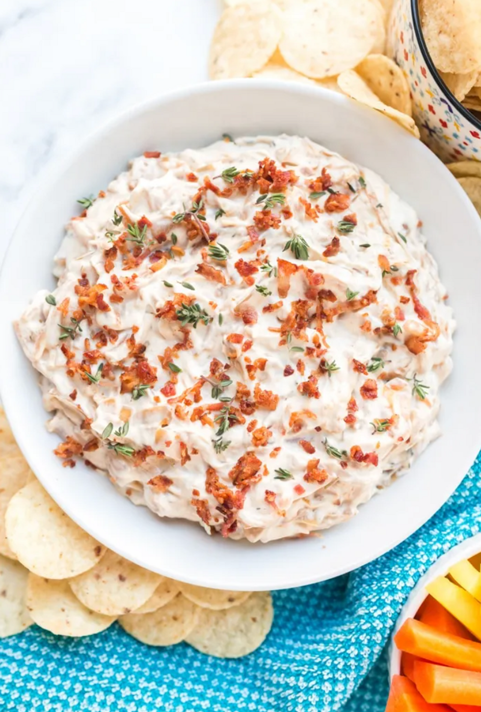 french onion dip with fried onions