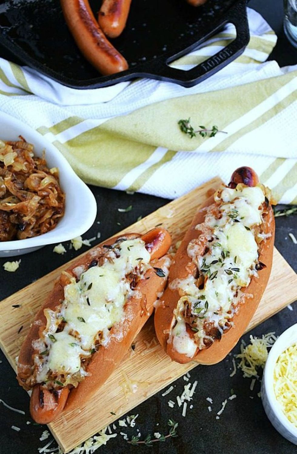 French Onion Hot Dogs