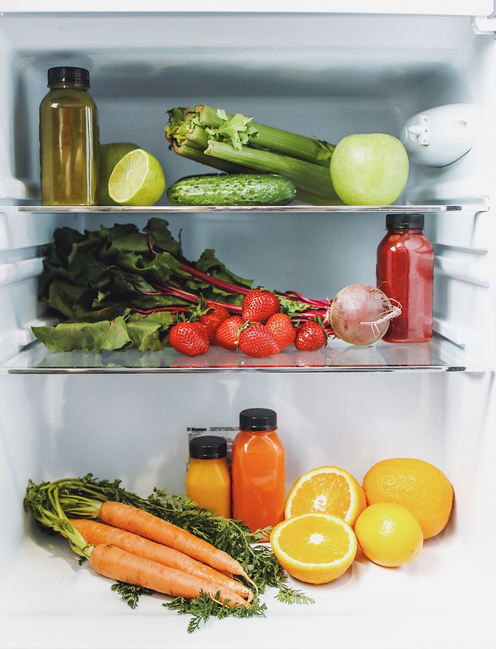 fridge of fresh vegetables