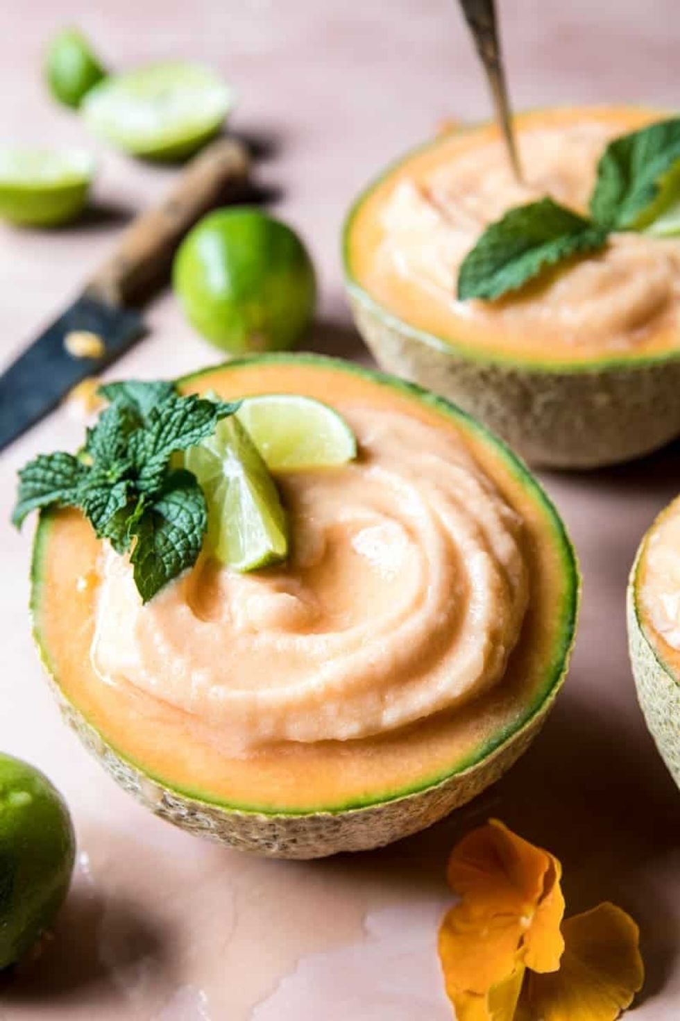 Frozen Cantaloupe Margaritas