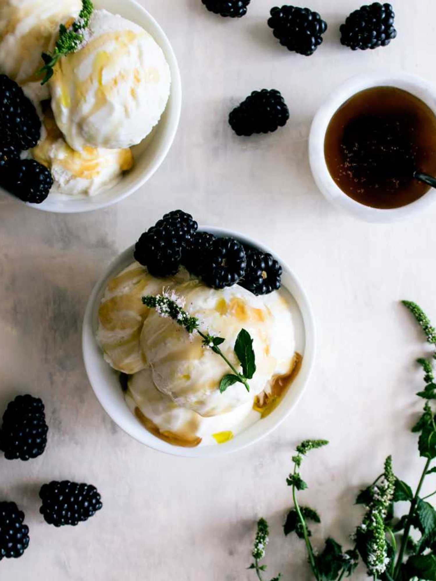 Frozen Greek Yogurt with Honey & Olive Oil