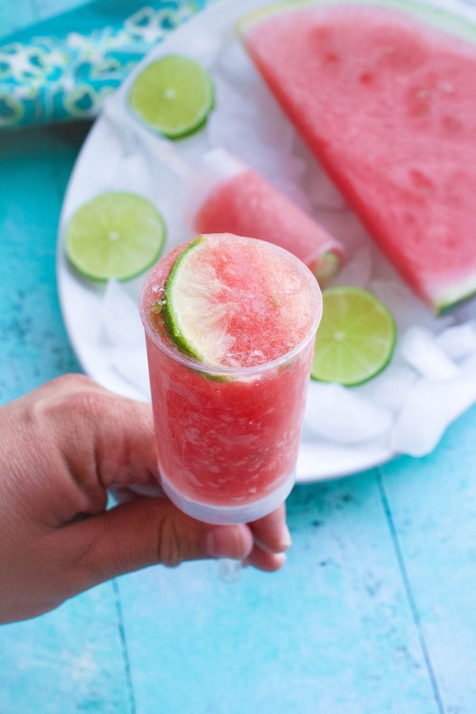 Frozen Watermelon Margarita Push Pops