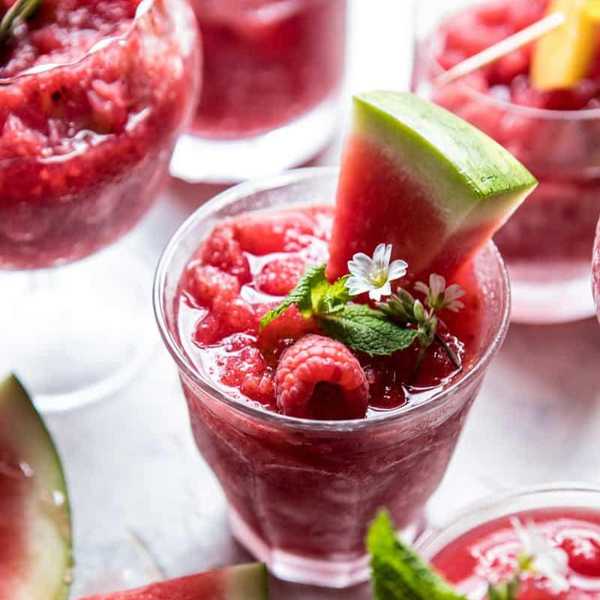 Frozen Watermelon Ros\u00e9 Sangria Slushies
