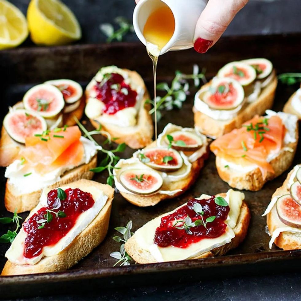 Fruit and Cheese Crostini