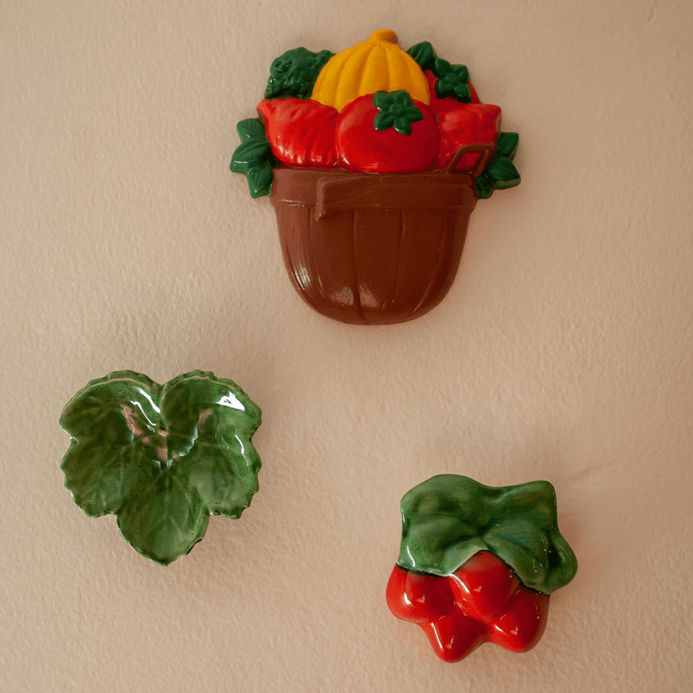 Fruit-Shaped Magnets On Fridge